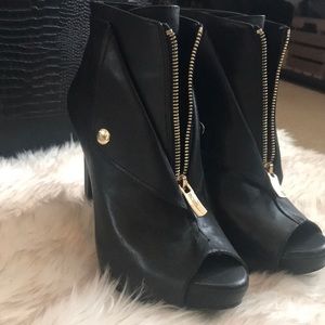 BCBG open toe booties